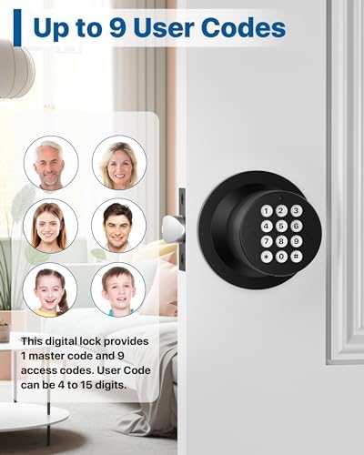 Seamless Keyless Entry Door Lock with Keypad for Family Pet Use