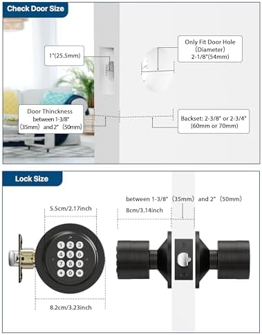 Seamless Keyless Entry Door Lock with Keypad for Family Pet Use