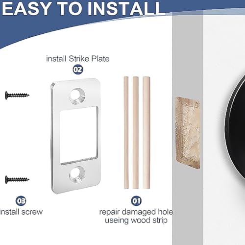 Secure Your Door 2-Piece Stainless Steel Latch Restainers Fix Deadlocks Instantly