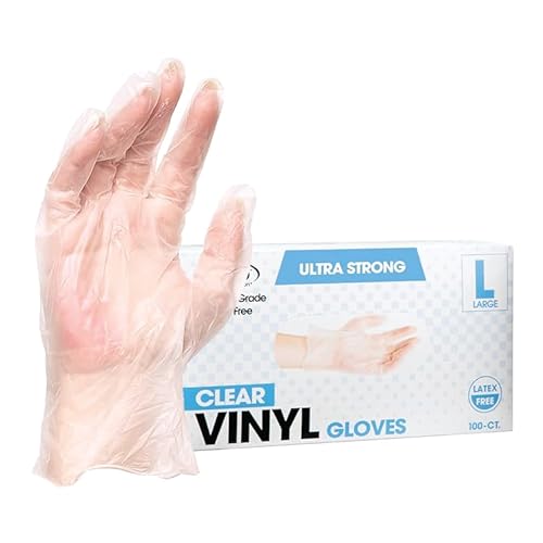 ForPro Disposable Vinyl GlovesSturdyProfessional Industrial-Gauge 100-Count Dispenser Box