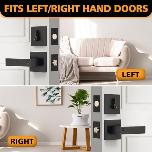 Matte Black Door Lock Set