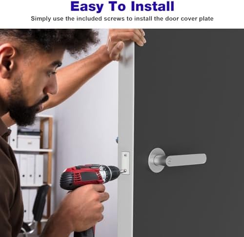 JIOTAR Deadbolt Cover Plate Door Hole Cover 1-18-Inch Gray Finish 6-Pack with Optional Screws