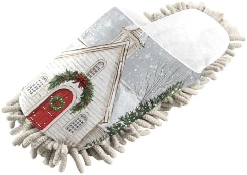 White Christmas Church Trees Slippers