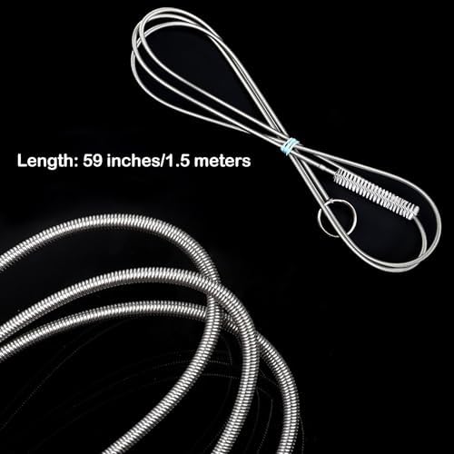 2PCS 60 Inch Stainless Steel Cleaning Brushes Reusable Drainage Pipe Dredging Tools for Cars