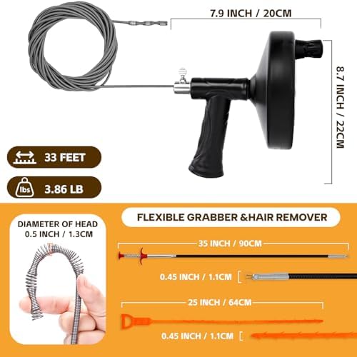 33 Ft Drain Auger Set