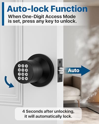 Seamless Keyless Entry Door Lock with Keypad for Family Pet Use