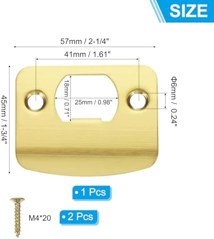 PATIKIL Gold Door Strike Plate 2-14 x 1-34