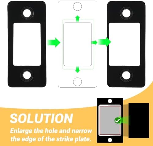 PsyqtsuaryDeadbolt Restorer Strike Plate Black Large Hole and Narrow Edge Frame Striker
