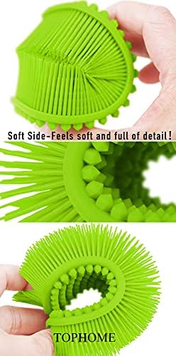 TOPHOMEGreen Silicone Scrubber -ultipurpose Kitchen Bathroom Cleaning Tool