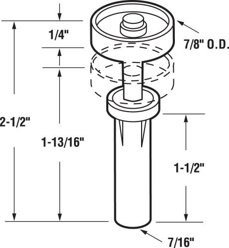 Quick-Installing Bi-Fold Door Top Guide Wheel 1-Pack