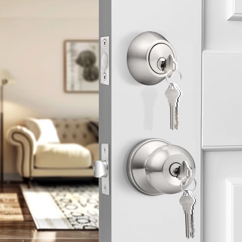 6-Pack Entry Door Knobs Deadbolts Set for Front Doors 12-Lock Set with 36 Keys Easy to Install Secure