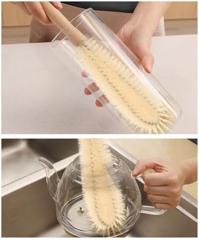 10-Inch Wooden Handle Bottle Brush for Cleaner Kitchen Essential