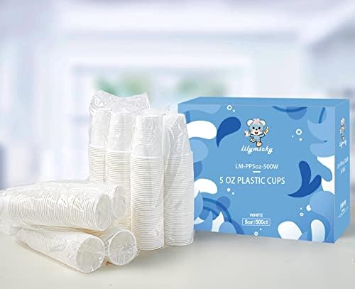 Lilymicky 500 Pack 5 oz Disposable Plastic Cups