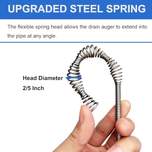 25-Foot Drain Auger with Drill Adapter Blue