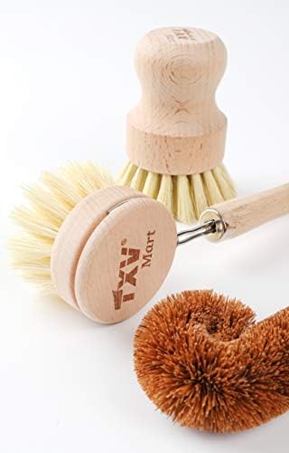 Eco-Friendly Kitchen Cleaning Set - Set of 5 Natural Wooden Brushes
