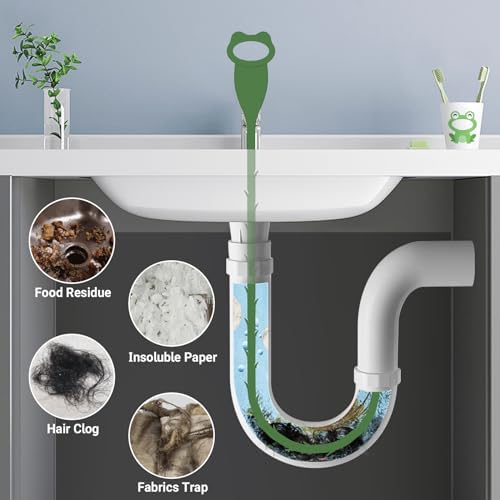 Ergonomic 27 inch Drain Snake Tool for Sink Shower Cleaning