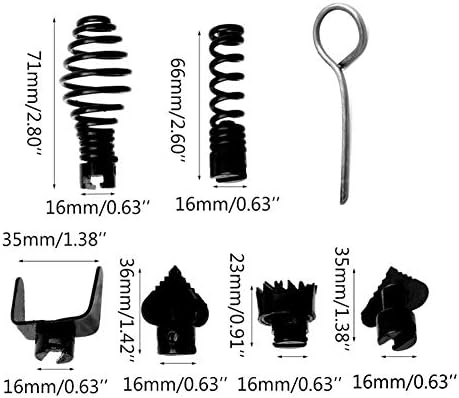 7-Piece Manganese Steel Pipe Dredge Cutter Heads Set Drain Cleaning Tools for Home Use