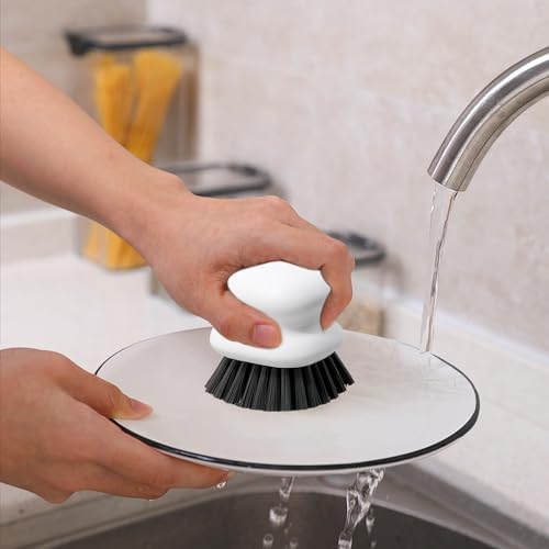 Number 1 Choice Dish BrushDish Brush with Handle Kitchen Scrub Brushes for Cleaning1Pack White