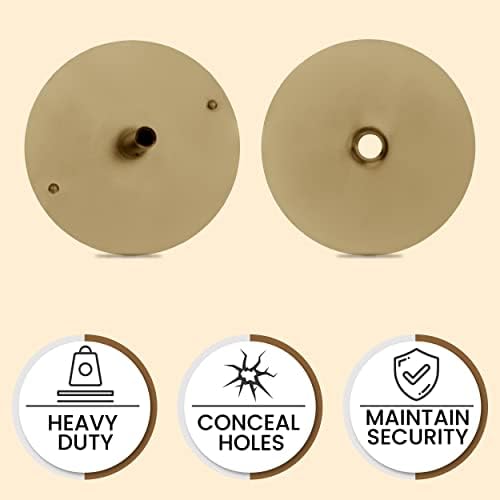 Quality Steel Door Lock Hole Cover for Home Use - Brass Finish