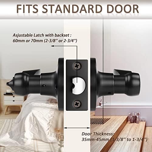 Probrico Door Lever Set - 2-Pack for Office Front Door Reversible Secure DoorLock System