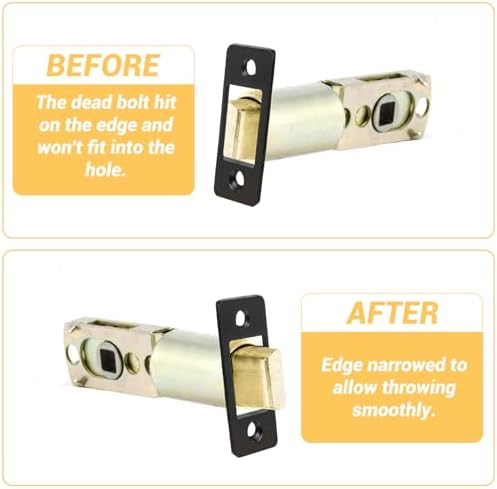 PsyqtsuaryDeadbolt Restorer Strike Plate Black Large Hole and Narrow Edge Frame Striker