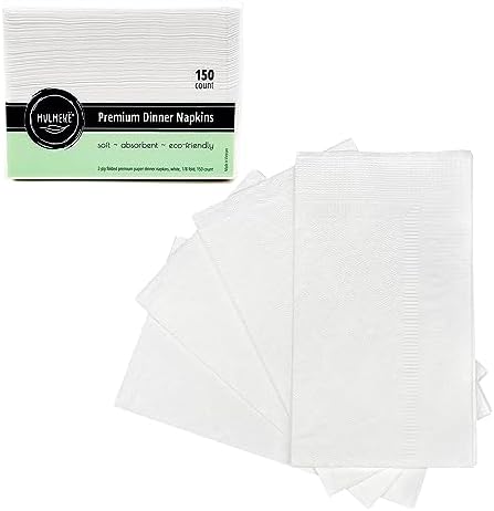 MULMEH Premium 18 Fold Dinner Napkin 150 x 15x16 White
