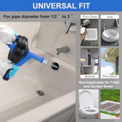 25-Foot Drain Auger with Drill Adapter Blue