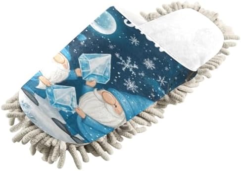 White Christmas Gnome Snowlakes Mops Slippers