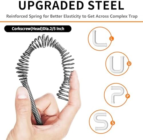 33 Foot Flexible Steel Snake Drain Clog Remover