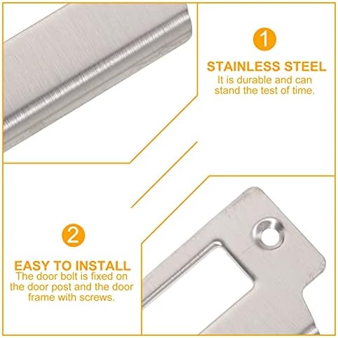 DOITOOL 5PCS Door Latch Plate Set for Entry Doors Stainless Steel Standard T Strike with 342-inch Spacing