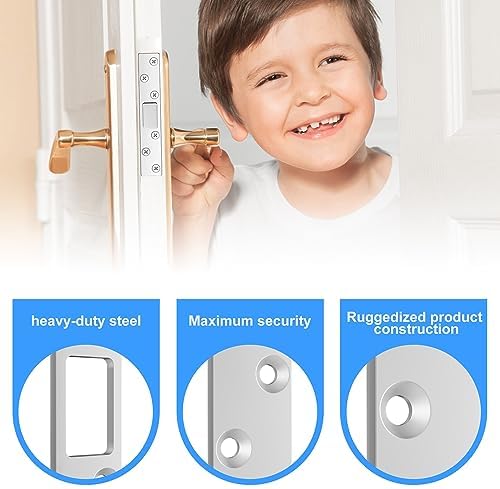 RO6G 72001 Lock Strike Plate Set brushed nickel 12 screws door security