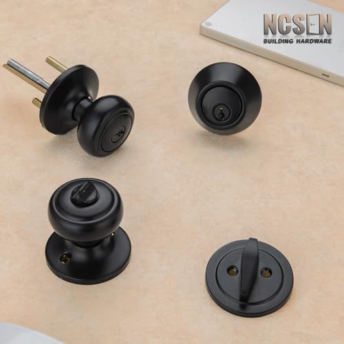 Matte Black Door Knobs for Bedroom Security