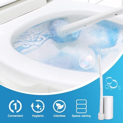 Topo Bear Disposable Toilet Brush Holder Set with 24 Sponges