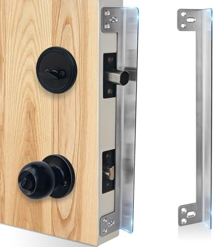 12 Satin Nickel Offset Door Latch Guard Plate