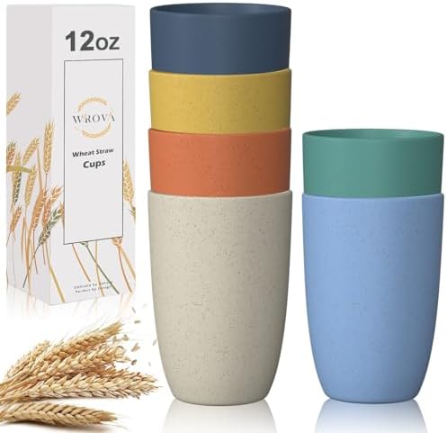 Eco-Friendly Reusable Wheat Straw Cups BPA-Free 6-Piece Set