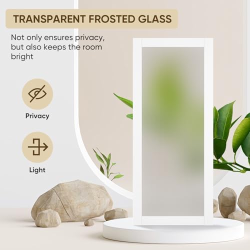36IN X 80IN FROSTED GLASS BARN DOOR - NO ASSEMBLY REQUIRED