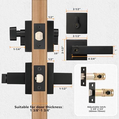 Matte Black Door Lock Set
