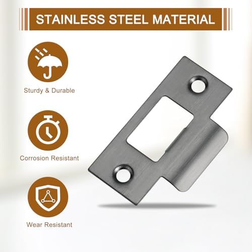 Uxcell 3Pcs Door Strike Plate 70x40mm Stainless Steel Deadbolt Replacement