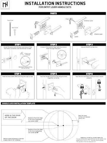 Mega Handles RAEGEN Door Deadbolt Set Matte Black