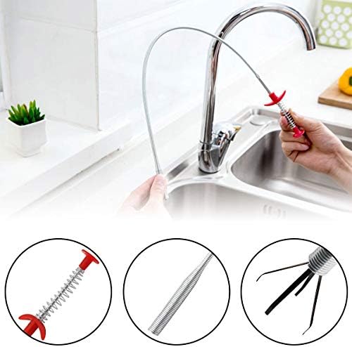 OmontDrain Clog Remover Tool Sink 6-Pack Clog Remover Effortless Hair Food Removal Orange