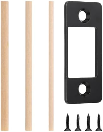 PsyqtsuaryDeadbolt Restorer Strike Plate Black Large Hole and Narrow Edge Frame Striker