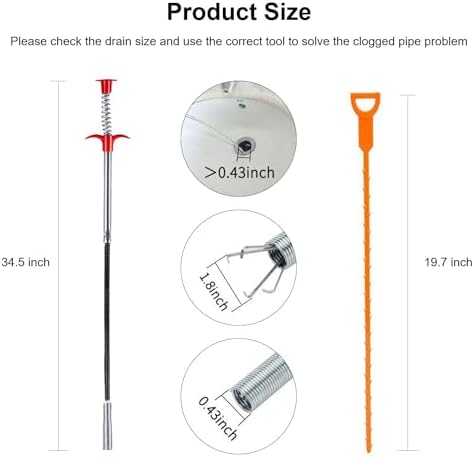 DRPEN 9 in 1 Drain Clog Remover Tool
