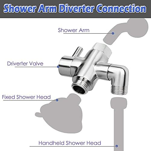 3-Way Brass Shower Diverter Valve G12 Brushed Nickel