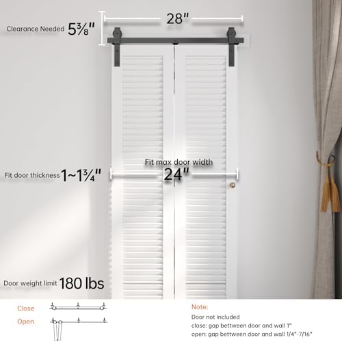 EaseLife 24 Bi-Folding Sliding Track Kit for 2 Closets
