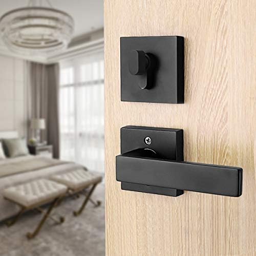 Brotima 4-Pack Keyed Entry Door Lock Set Matte Black For Bedroom Front Door