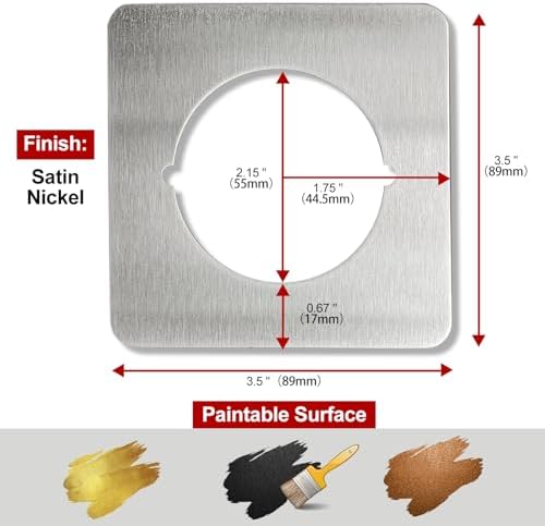 Square Door Lock Scar Plates in Satin Nickel