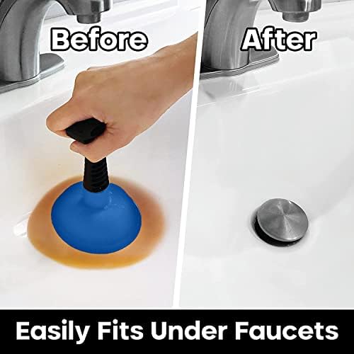 Powerful Compact Sink Plunger for Easy unclogging in Bathroom Shower and Sink
