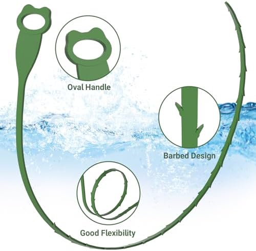 Ergonomic 27 inch Drain Snake Tool for Sink Shower Cleaning