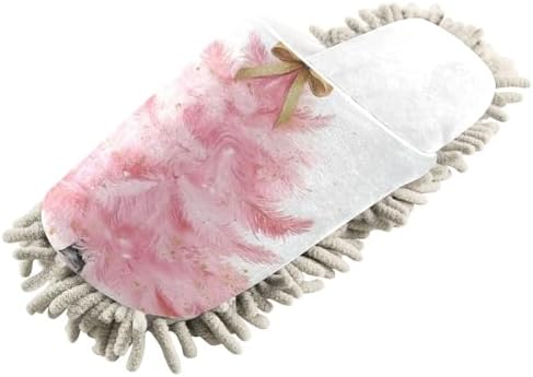 White Pink Christmas Trees Mop Slippers