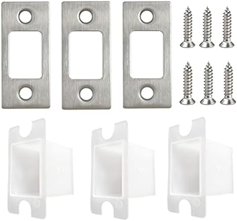 VEEBELL Stainless Steel Deadbolt Strike Plate 1 x 2-14 3 Pack